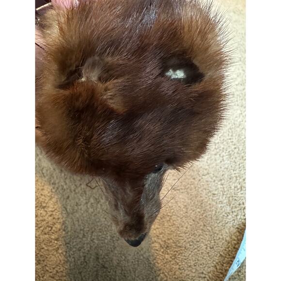TANNED MINK PELT 29” Scarf Drape Stole Wrap Collar Natural Leather Taxidermy - Picture 13 of 16